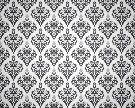 Seamless black pattern with decorative designのイラスト素材