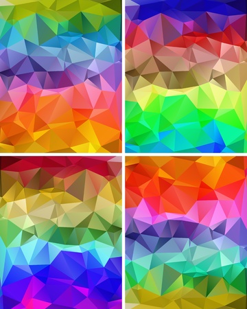 Set of colorful abstract backgrounds polygon for your designのイラスト素材