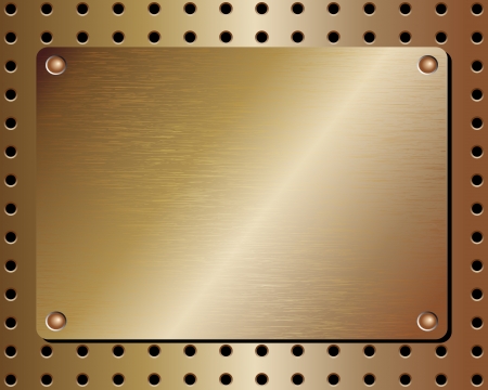 Realistic metal plate background with a rivetedのイラスト素材