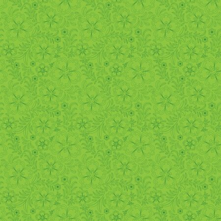 Seamless delicate floral pattern on a green backgroundのイラスト素材