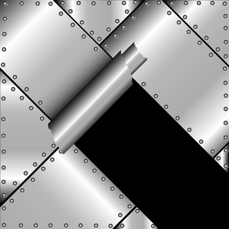 Background with torn metal rivetedのイラスト素材
