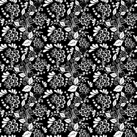 Seamless monochrome floral pattern for your designのイラスト素材