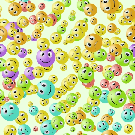 Seamless background with colored Smileys for your designのイラスト素材