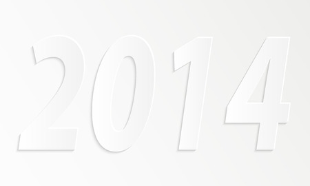 New 2014 cut out of paper on white backgroundのイラスト素材