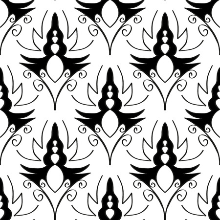 Seamless monochrome patternのイラスト素材