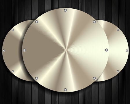 The metal frame on a dark wooden background for your designのイラスト素材