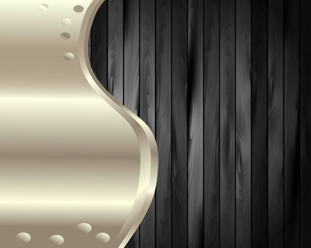 The metal frame on a dark wooden background for your designのイラスト素材