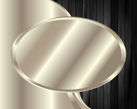 The metal frame on a dark wooden background for your designのイラスト素材