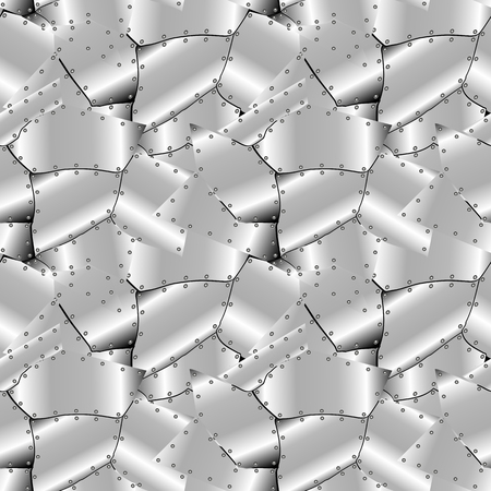 Abstract metallic background of seamless steel plates with rivetsのイラスト素材