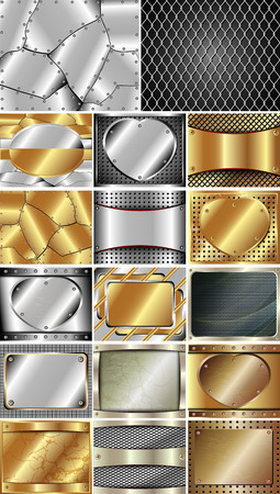 Set of abstract metal background for your designのイラスト素材