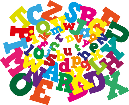 Seamless pattern of the abc letters on a white backgroundのイラスト素材