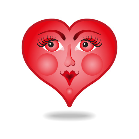 Greeting card with heart  girl. Vector illustration.のイラスト素材