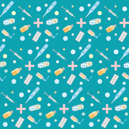 Seamless pattern in vector - Medical set Seamless pattern can be used for pattern fills, wallpapers, web page backgrounds.のイラスト素材