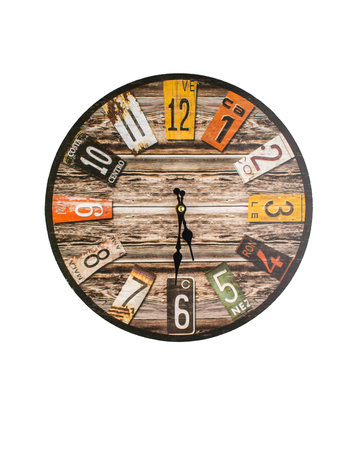 Retro, vintage rectangular clocks isolated on white