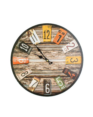 Retro, vintage rectangular clocks isolated on whiteの写真素材