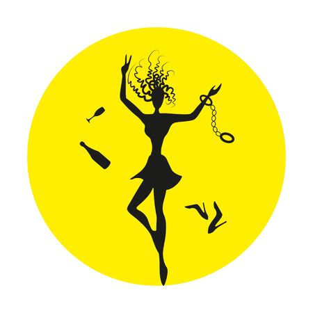 illustration of four young elegant women at a cocktail party.のイラスト素材