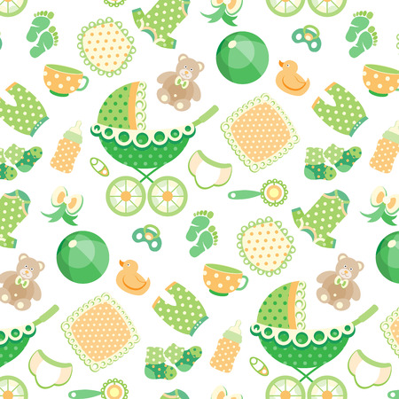  seamless pattern of baby color icons and symbolsの写真素材