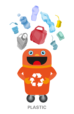 Waste sorting and recycling concept. Color ilustration.の写真素材