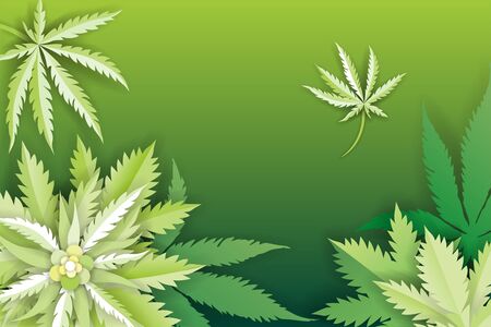 Paper cut Medical marijuana or cannabis leafs logoの写真素材
