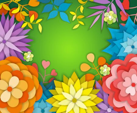 Floral Spring Graphic Design - with Colorful Flowers - for t-shirt, fashion, printsのイラスト素材