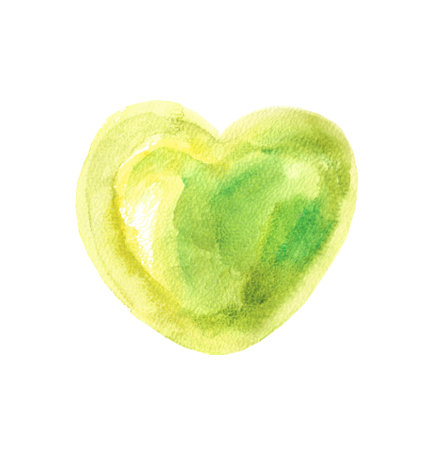 Watercolor heart painted with brushes. Hearts are painted with watercolor brushes. Hand drawn illustration.の写真素材