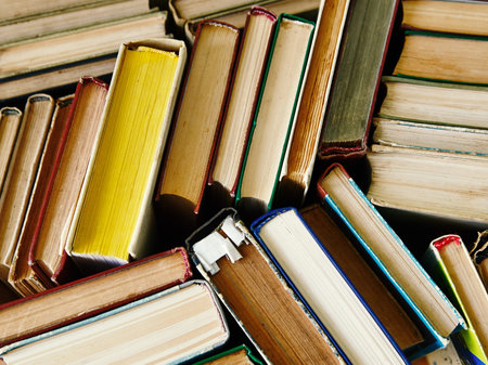 Background from books. Books close up.