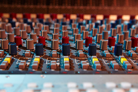 The remote sound engineer. Shallow depth of field.