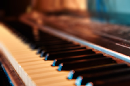 Blurred of Piano keyboard backgroundの写真素材