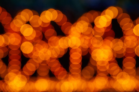Abstract bokeh of chain of lights for backdrop