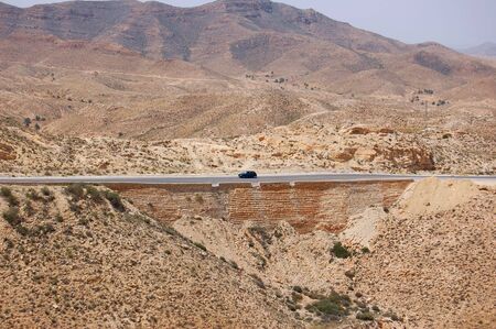 Mountain road in Matmata . Tunisiaの写真素材