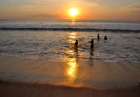 Beautiful sunset in Kuta. Bali, Indonesia.の写真素材