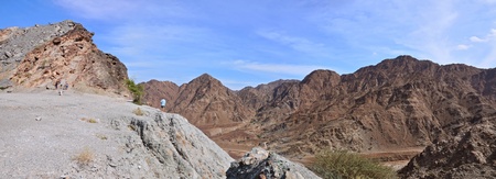 Panorama Hajjar mountain. emirate fujairah. united arab emiratesの写真素材