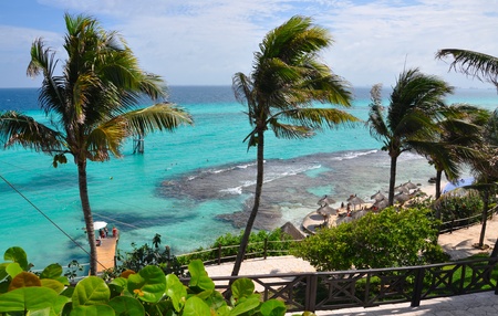 perfect tropical sea landscape. island Isla Mujeres (Women Island). Mexico, Yucatanの写真素材