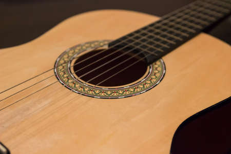 part of a musical instrument of a six-string guitarの写真素材
