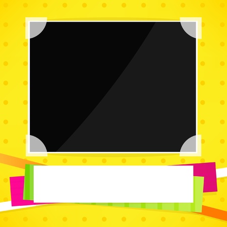 Yellow background with place for photo, text and picture  のイラスト素材