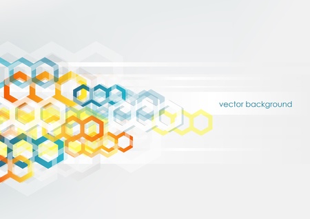 Abstract horizontal background with colorful hexagons  のイラスト素材