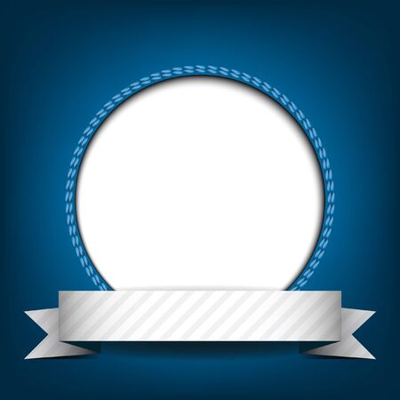 White circle with place for text or image on blue background  のイラスト素材