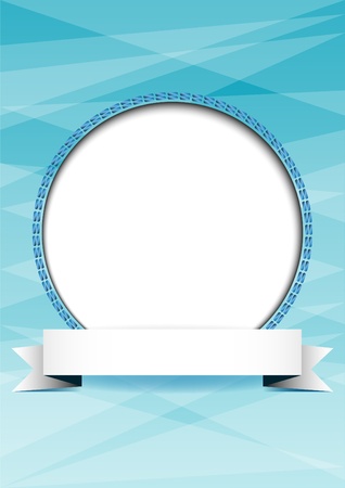 White circle with place for text or image on blue abstract background  のイラスト素材