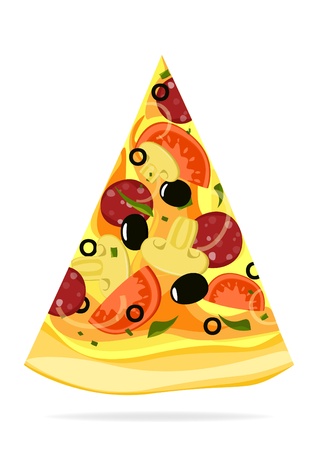 Pizza slice isolated on white background  のイラスト素材