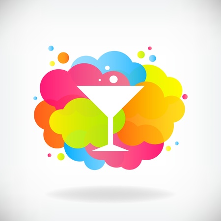 Cocktail glass with transparent clouds  のイラスト素材