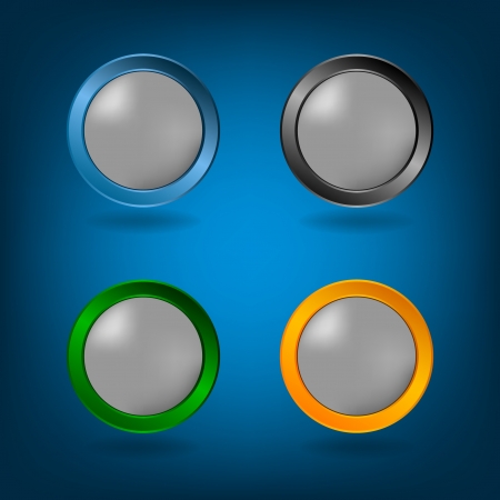 Set of Four colorful buttons on blue background  のイラスト素材