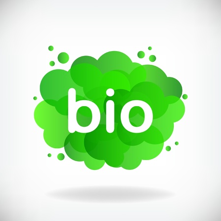 Green cloud with inscription BIO  のイラスト素材
