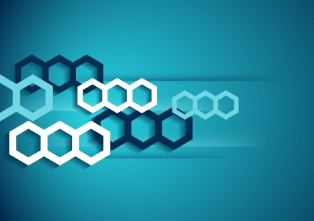Abstract horizontal  blue background with hexagons  のイラスト素材