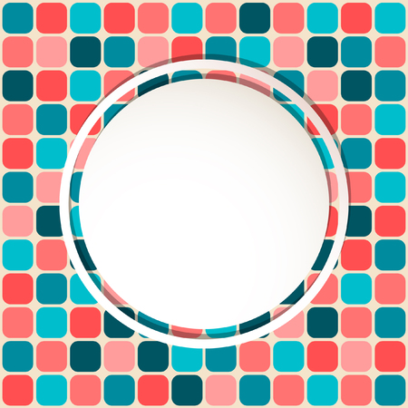 White circle with place for text or image on mosaic background  のイラスト素材