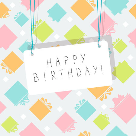 Color background with inscription Happy Birthday  のイラスト素材