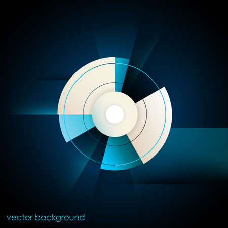 Stylized metal disk on a square blue background.のイラスト素材
