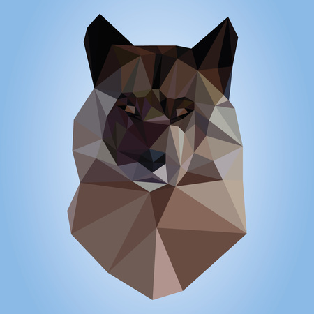 Polygonal wolf on blue backgroundのイラスト素材