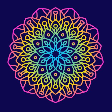 Decorative Indian round lace ornate mandala.のイラスト素材