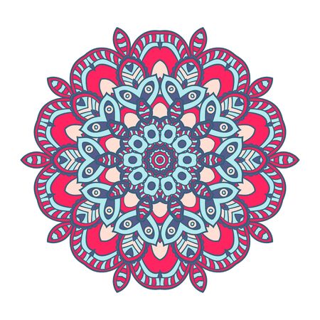 Mandala. Ethnic decorative element. Hand drawn backdrop. Islam, Arabic, Indian, ottoman motifs. Boho style.のイラスト素材