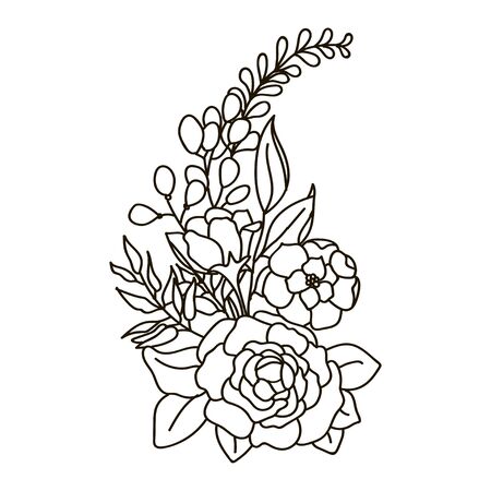 Vector illustration of a bouquet with rosesのイラスト素材